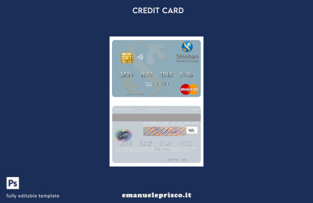 modello mastercard stile verificato della Corea del Sud Shinhan Financial Group